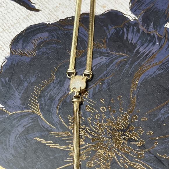 Kendra Scott Long Starla Y Gold and Crystal Geode Pendant Necklace D2 or 3 - Picture 11 of 14